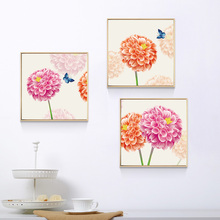 HAOCHU Hydrangea Floral Pink Flowers Posters and Prints Canvas Painting Nordic Plants Butterfly Photo For Living Room Decor 2024 - buy cheap