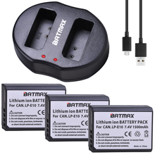 Batmax 3x1500mAh LP-E10 LPE10 LP E10 Battery+USB Dual Charger for Canon EOS 1100D 1200D 1300D Rebel T3 Kiss X50 LC-E10 2024 - buy cheap