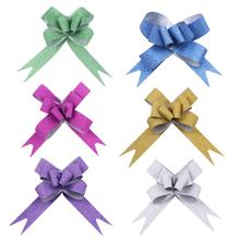 100pcs Glitter Pull Bows Gift Knot Ribbons String Bows for Gift Wrapping Flower Basket Wedding Car Decoration (Random Colors) 2024 - buy cheap