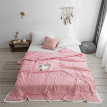 Simple style Pure Color Summer Quilt Bedspread Blanket pink Comforter soft Bed Cover Twin full Queen Quilting solid bedclothes 2024 - buy cheap