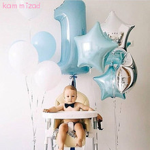 KAMMIZAD Baby 1st Birthday balloons set pink Blue Number Foil Balloon wild one birthday decorations kids balloons party supplies 2024 - buy cheap