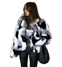 Plus Size S/9xl  Customized size Women Mixed Color Faux Fur Coat Fluffy Winter Fur Jacket ladies Shaggy Short Outwear Coats S28 2024 - buy cheap