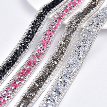 2 Yards/Lot Rhinestone Tape with Crystal Chain Trimming Iron on Strass Diamond Banding Bridal Dress Belt Shoes Decoration 2024 - buy cheap