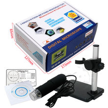 Microscópio digital 500x 1000x com 8 leds, mais novo, com câmera de endoscópio usb, lupa eletrônica + suporte 2024 - compre barato