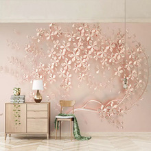3D Custom Mural Wallpaper Rose Gold Flower Luxury Living Room 3D Stereo TV Background Murals Decorative Wall Papers Home Decor 2024 - buy cheap