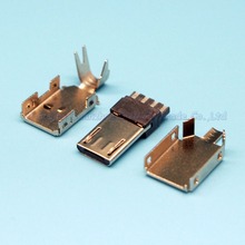 10 комплектов 3 в 1 MICRO USB штекер 5Pin DIY сварной металлический корпус с удлиненным штекером 2024 - купить недорого