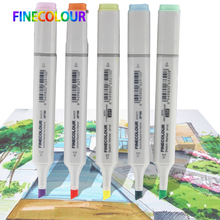 Finecolour ef100 conjunto de 5 peças de marcador manga, esboço colorido, arquitetura à base de álcool, caneta marcadora para desenho 2024 - compre barato