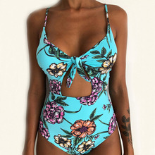 Sexy Swimsuit One Piece Swimwear Women 2019 Floral Bodysuit Bandage Swimming for Bathing Suit Plus Size Swimwear Monokini XXL 2024 - buy cheap