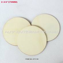 (14pcs/lot) 70mm Natural unfinished large circle wood disk cutouts rustic wooden disc wedding crafts embellishment 2.8"-CT1118 2024 - buy cheap