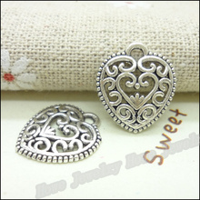 130 pcs Charms Heart  Pendant  Tibetan silver  Zinc Alloy Fit Bracelet Necklace DIY Metal Jewelry Findings 2024 - buy cheap