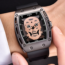 Relógio aço inoxidável quartzo, relógio de pulso esqueleto da moda para homens 2024 - compre barato