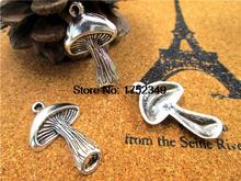 75pcs--Mushroom Charms, Antique silver Mushrooms Charm pendants 30x18mm 2024 - buy cheap