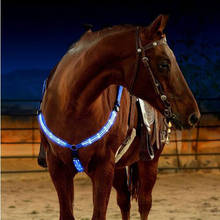 Двойной светодиодный нагрудный ремень, нейлоновый нагрудный воротник, тканевая лента, подсветка, ночное видимое безопасное оборудование для верховой езды, конный ремень 2024 - купить недорого