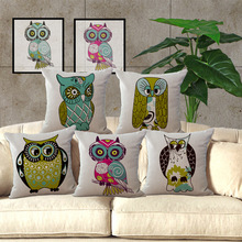 Wholesale price 1 piece Cartoon Cute Owl Series Seat Cushion Decorative Home Decor Sofa Chair Throw Pillows Case 45*45cm A1029 2024 - buy cheap