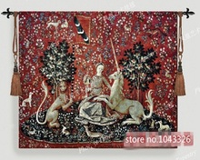Decoraciones textiles medievales de Bélgica para el hogar, Serie de unicornio, jacquard, imagen, mural, tapiz, st-69, 138x103cm 2024 - compra barato