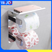 Toilet Paper Holder with Shelf Stainless Steel Paper Towel Holder Wall Mounted Double Roll Paper Holder Creative Tissue Hanger 2024 - buy cheap