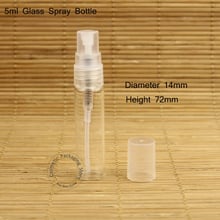 Wholesale 100pcs/Lot Glass 5ml Spray Bottle Empty Perfume Women 1/6OZ Cosmetic Small Container Atomizer Plastic Lid Sample Jar 2024 - buy cheap