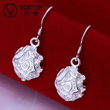 Flower shape earrings Wholesale silver plated long Dangle earrings for women wedding jewelry brincos Rhinestone 2024 - buy cheap