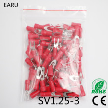 SV1.25-3 Red Furcate Terminal Cable Wire Connector Insulated Wiring Terminals electrical Lug crimp terminal 100PCS SV1-3 SV 2024 - buy cheap