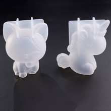 Molde de silicone aouke transparente, forma para decoração de fondant em forma de gato animal mítico, mousse, diy 2024 - compre barato