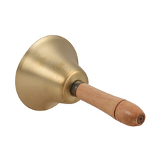 Brass Hand Bell Loud Call Bell Handbell Desk Ringbell with Wooden Handle for Wedding Festival 2024 - buy cheap