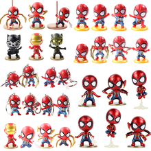 Homem de ferro aranha aranha homem de ferro preto pantera pvc figuras collectible modelo brinquedos conjunto 2024 - compre barato