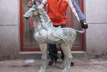 43 INCH China Folk classical Old Bronze silver-gilt Auspicious Lucky Tang Horse 2024 - buy cheap