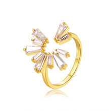 ERLUER новые стильные кольца из розового золота для женщин и девушек модное регулируемое кольцо на палец с кристаллами из циркония Подарочные ювелирные изделия для свадебвечерние 2024 - купить недорого