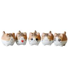 1 pçs kawaii animal gato vaso de flores bonito gato vaso de cerâmica mesa decoração carnuda flowerpot cor enviado por aleatório 2024 - compre barato