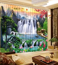 Звукостойкая занавеска водопад пейзаж 3D занавеска s для гостиной спальни занавеска домашний декор на заказ 2019 окно 2024 - купить недорого