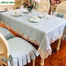 Tampa retangular toalha de mesa europeu obrus laço luxo decoração da tabela do casamento decorações da festa de aniversário decoração da cozinha 2024 - compre barato
