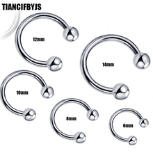 TIANCIFBYJS Piercing Nose Stainless horseshoe Ring Mix 6/8/10/12/14mm 100pcs for CBR Nose ring Piercing Septum Body jewelry 2024 - buy cheap