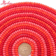 Contas de coral rondelle macias 4x6mm, contas de pedra natural para colar diy, pulseiras joias pandant fazendo 15 ", frete grátis 2024 - compre barato