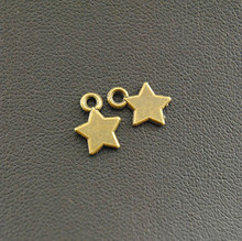Pingente pingente estrela bronze, pingente de metal de 8mm lado duplo gota para fazer jóias a1015 2024 - compre barato