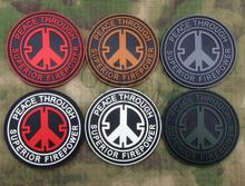 PEACE THROUGH SUPERIOR FIRE POWER Military Tactical Morale 3D PVC patch Badges Black Red Green Grey Tan Luminous 2024 - buy cheap
