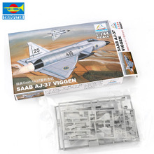 Trumpeter 1:144 Assemble Model Plastic Puzzle Toy Military Fighter AJ-37 Airplane Plane Aircraft Sweden France New Year Gift 2024 - buy cheap