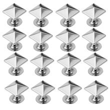 New 100 Pcs Silver Tone Rock Punk Pyramid Rivet Studs Open-End 9*9mm DIY Craft Accessory for Leather Craft 2024 - buy cheap