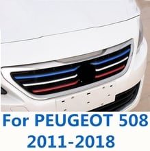 Front car mark Decorative strip Color film Lahua decorative stickers Lower lip reflective sticker For PEUGEOT 508 2011-2018 2024 - buy cheap