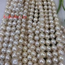 NEW  10-11MM White FRESHWATER PEARLS 15 inch STRAND Nucleated Baroque loose beads 2024 - buy cheap