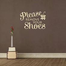 Por favor, remova sua citação para sapatos, adesivo para parede de interior, provas murais removíveis, porta frontal, decalque de vinil, decoração az908 2024 - compre barato