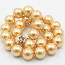 Encanto elegante de 6-14mm oro Color perla de concha del Mar del Sur collar de mujer Niña de Navidad de la boda de regalo de joyería de diseño 2024 - compra barato