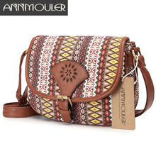 Женская сумка через плечо Annmouler, винтажная маленькая сумка из искусственной кожи, с вырезами, в богемном стиле 2024 - купить недорого