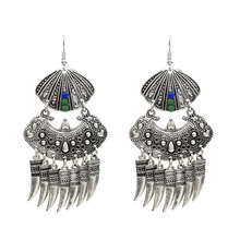 Indian Earrings for Women Shell Shape Afghan Turkish Metal Drop Dangle Earring Statement Wedding Bridal Jewelry Brincos 2024 - buy cheap