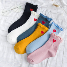 Fashion Women Socks New Autumn 1 Pair Long Casual Breathable Sweet Cute Socks Cotton Color Female Heart Lady High Quality Trendy 2024 - buy cheap