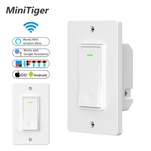 Minitiger WiFi умный настенный выключатель света Smart Life/приложение Tuya дистанционное управление работа с Amazon Alexa Echo Google Home IFTTT 2024 - купить недорого