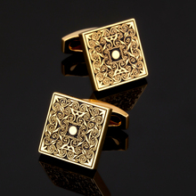 Free shipping, high quality men's shirt Cufflinks new fashion hand carved gold romantic rose Cufflinks as a gift for good friend 2024 - buy cheap