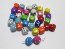 100 Mixed Colour Transparent Acrylic Dice Cube Beads 9X9mm Dice-Drilled 2024 - buy cheap