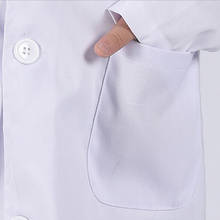 2019 детская белая лабораторная куртка медицинская лаборатория дети мальчики девочки склад доктор рабочая одежда Больничная Униформа техника одежда 2024 - купить недорого