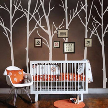 Winter Tree Wall Decal Motivation Forest Headboard Living Room Vinyl Mural Decor H335CM 2024 - buy cheap