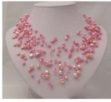 Collar y regalo de broche de plata perla roja Rosa genuina 2024 - compra barato